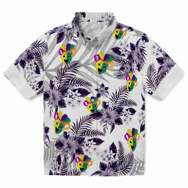 Mardi Gras Hibiscus Palm Leaves Hawaiian Shirt Best selling