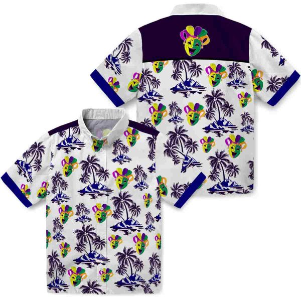 Mardi Gras Palm Island Print Hawaiian Shirt Latest Model