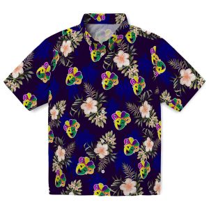 Mardi Gras Palm Tree Flower Hawaiian Shirt Best selling