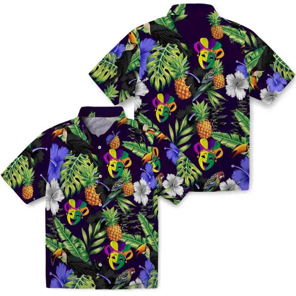 Mardi Gras Toucan Hibiscus Pineapple Hawaiian Shirt Latest Model