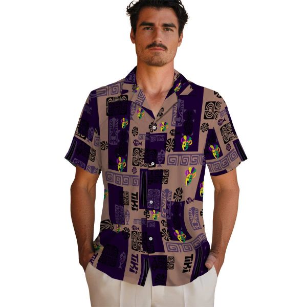 Mardi Gras Tribal Symbols Hawaiian Shirt High quality