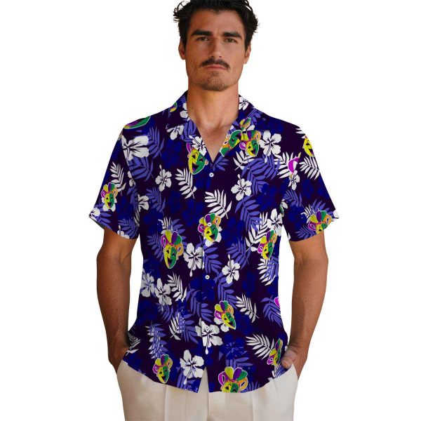 Mardi Gras Tropical Floral Hawaiian Shirt High quality