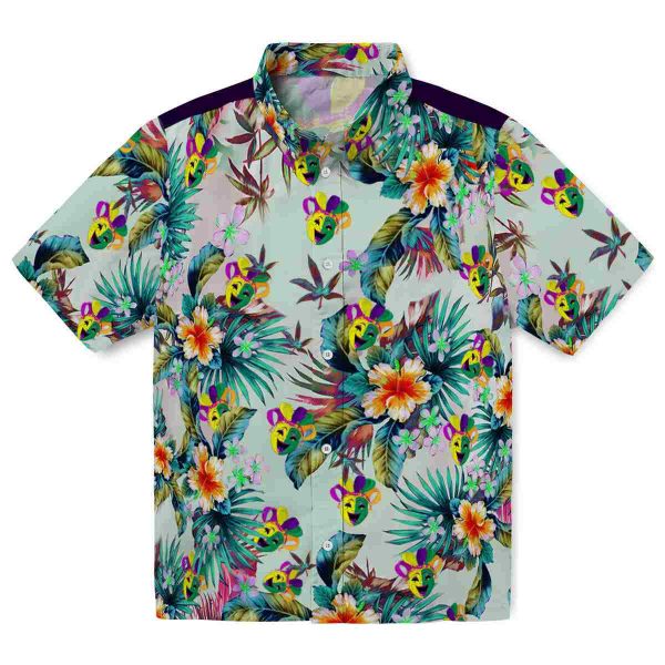 Mardi Gras Tropical Foliage Hawaiian Shirt Best selling