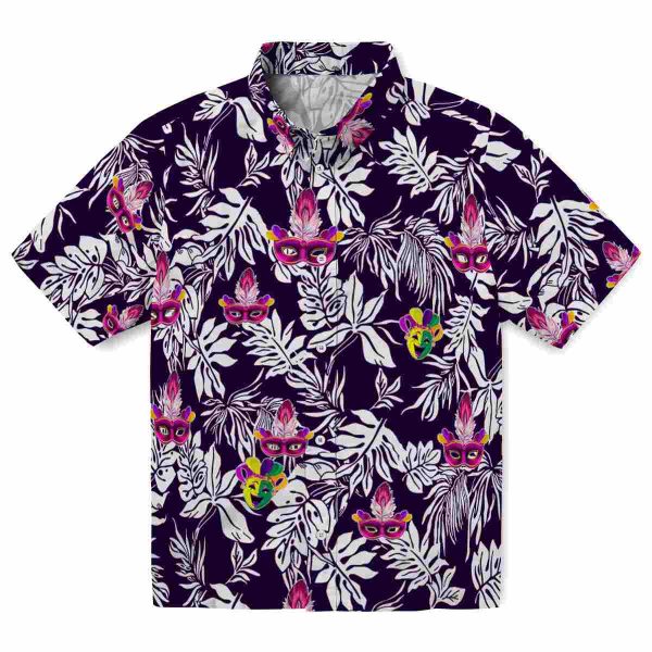 Mardi Gras Tropical Leaf Hawaiian Shirt Best selling