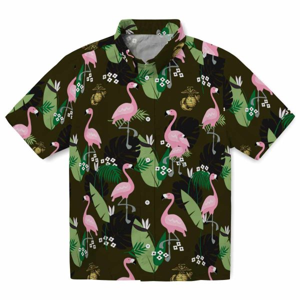 Marine Corps Flamingo Leaf Motif Hawaiian Shirt Best selling