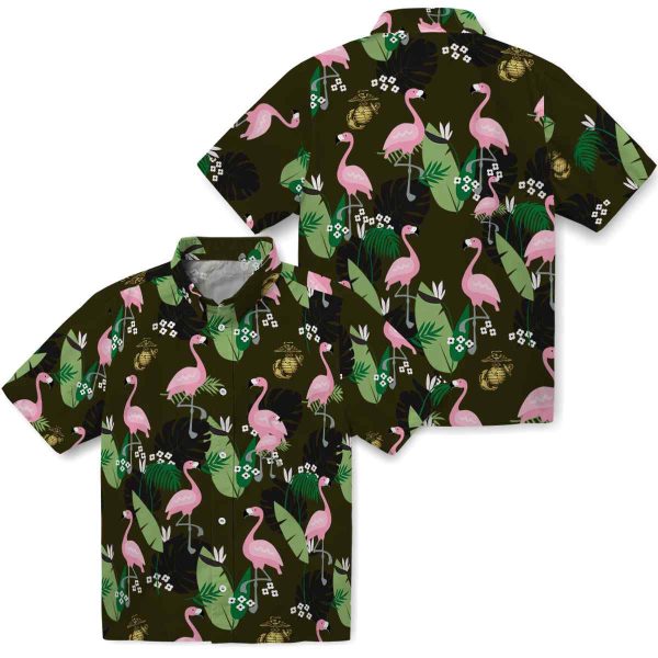 Marine Corps Flamingo Leaf Motif Hawaiian Shirt Latest Model