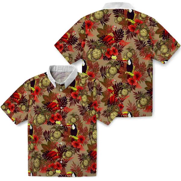 Marine Corps Floral Toucan Hawaiian Shirt Latest Model