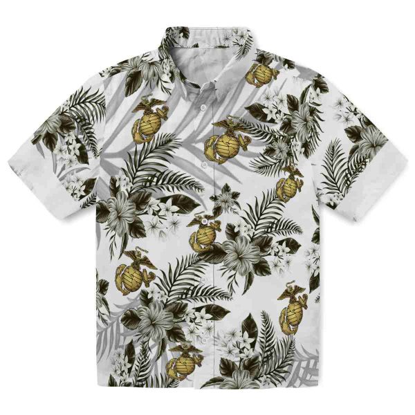 Marine Corps Hibiscus Palm Leaves Hawaiian Shirt Best selling