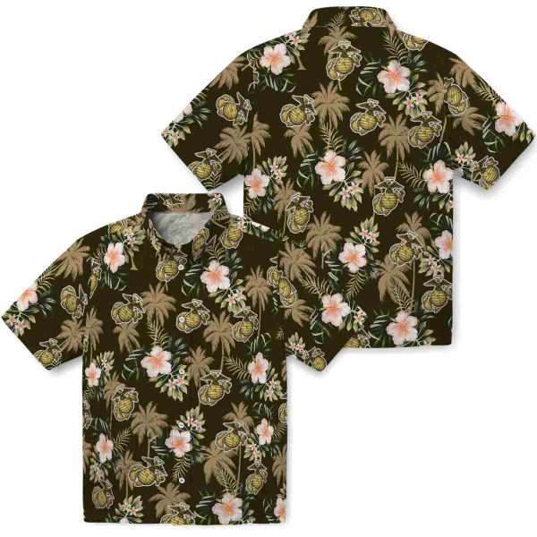 Marine Corps Palm Tree Flower Hawaiian Shirt Latest Model