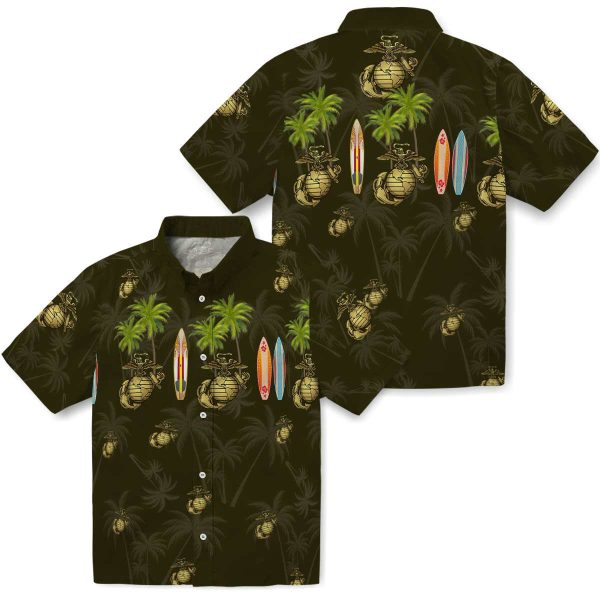 Marine Corps Surfboard Palm Hawaiian Shirt Latest Model