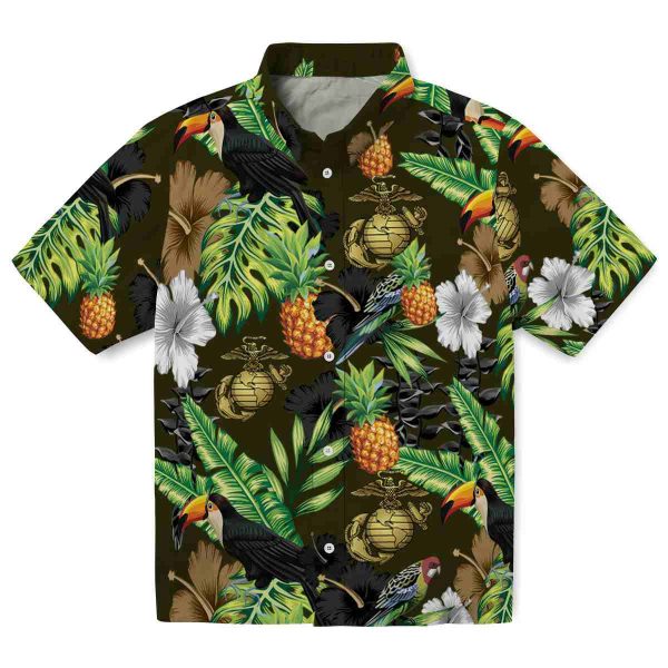 Marine Corps Toucan Hibiscus Pineapple Hawaiian Shirt Best selling