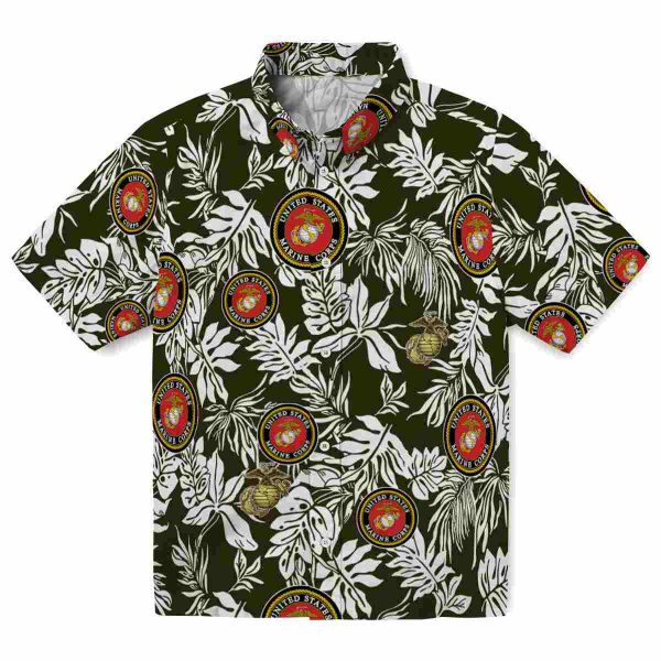 Marine Corps Tropical Leaf Hawaiian Shirt Best selling