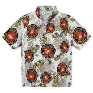 Marine Corps Tropical Leaves Hawaiian Shirt Best selling