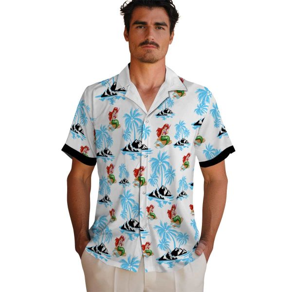 Mermaid Palm Island Print Hawaiian Shirt High quality