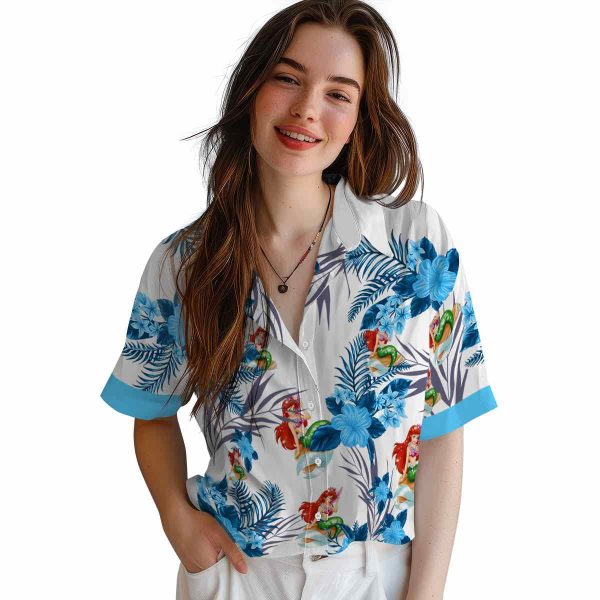 Mermaid Patriotic Hibiscus Design Hawaiian Shirt Trendy