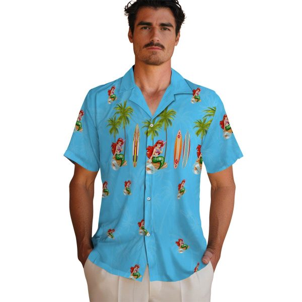 Mermaid Surfboard Palm Hawaiian Shirt High quality