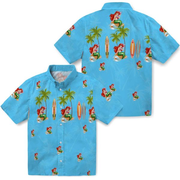 Mermaid Surfboard Palm Hawaiian Shirt Latest Model