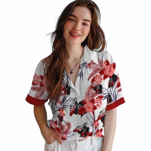 Monkey Patriotic Hibiscus Design Hawaiian Shirt Trendy