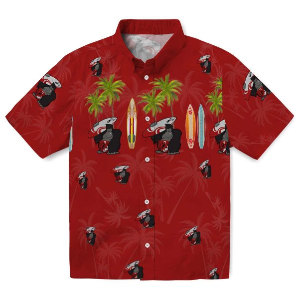Monkey Surfboard Palm Hawaiian Shirt Best selling 1