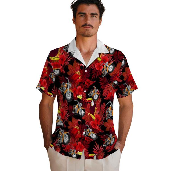 Motorcycle Floral Toucan Hawaiian Shirt High quality