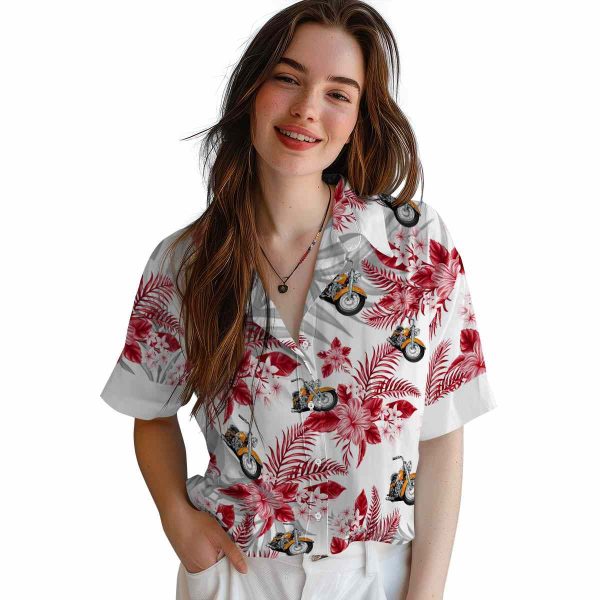 Motorcycle Hibiscus Palm Leaves Hawaiian Shirt Trendy