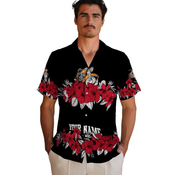 Motorcycle Hibiscus Stripe Hawaiian Shirt High quality