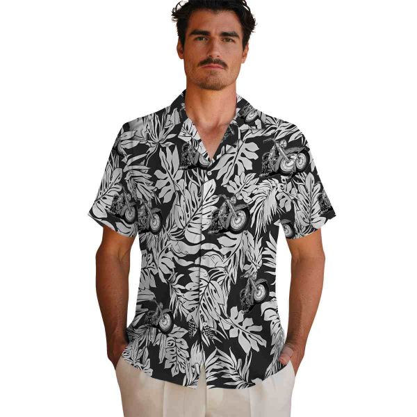 Motorcycle Monstera Leaf Pattern Hawaiian Shirt High quality