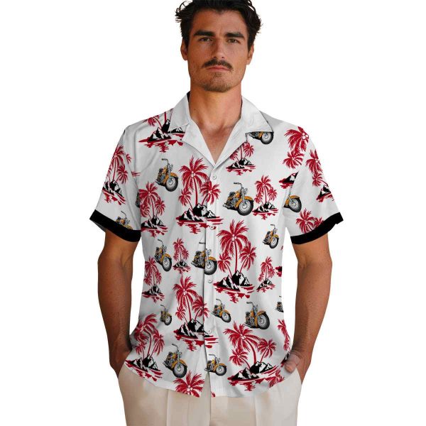 Motorcycle Palm Island Print Hawaiian Shirt High quality