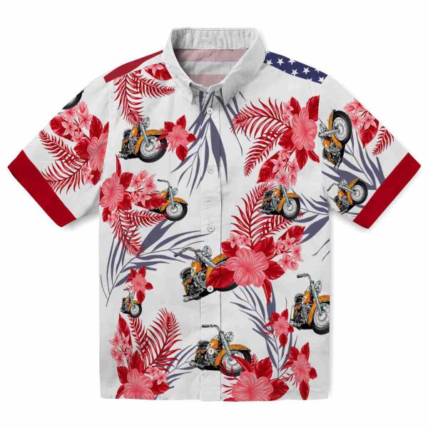 Motorcycle Patriotic Hibiscus Design Hawaiian Shirt Best selling