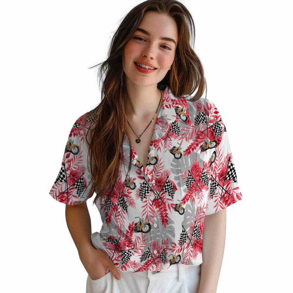 Motorcycle Tropical Leaves Hawaiian Shirt Trendy