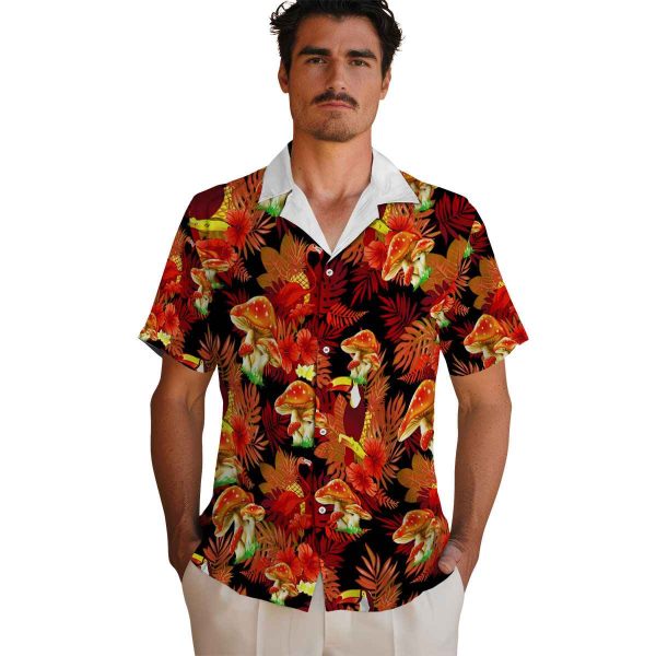 Mushroom Floral Toucan Hawaiian Shirt High quality