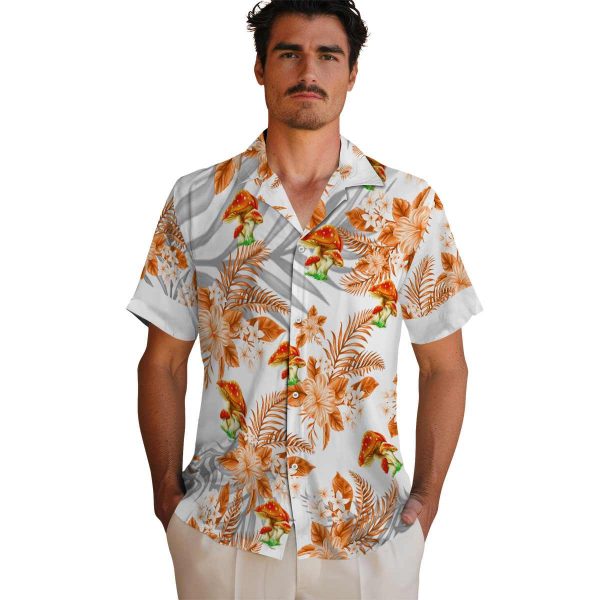 Mushroom Hibiscus Palm Leaves Hawaiian Shirt High quality