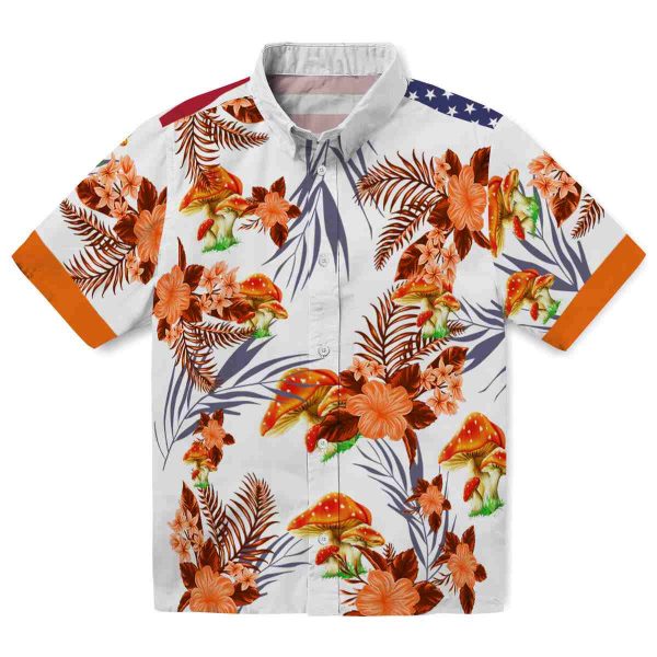 Mushroom Patriotic Hibiscus Design Hawaiian Shirt Best selling