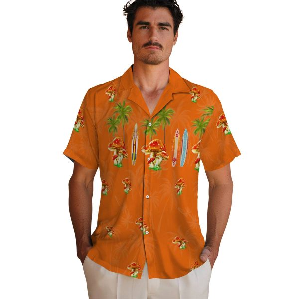 Mushroom Surfboard Palm Hawaiian Shirt High quality