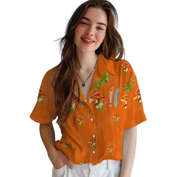 Mushroom Surfboard Palm Hawaiian Shirt Trendy