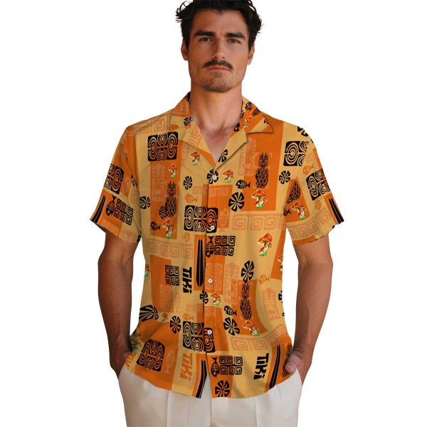 Mushroom Tribal Symbols Hawaiian Shirt High quality