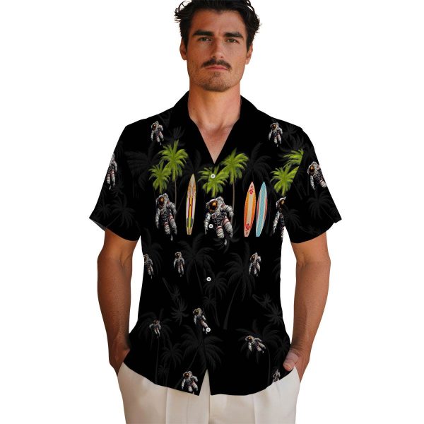 Nasa Surfboard Palm Hawaiian Shirt High quality