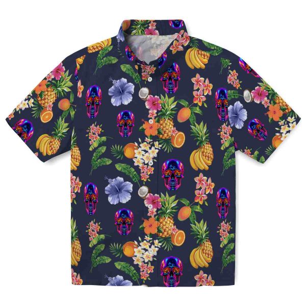 Neon Hibiscus And Fruit Hawaiian Shirt Best selling