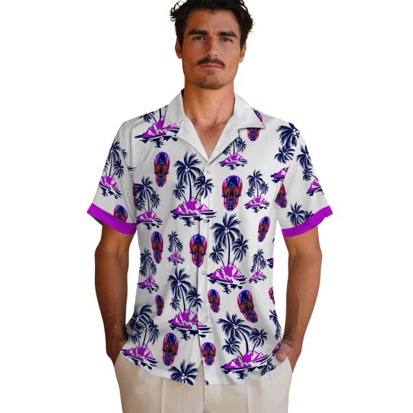 Neon Palm Island Print Hawaiian Shirt High quality