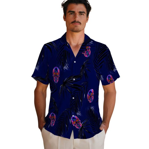 Neon Palm Leaf Hawaiian Shirt High quality