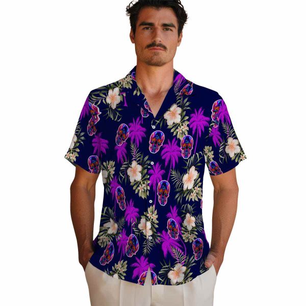 Neon Palm Tree Flower Hawaiian Shirt High quality