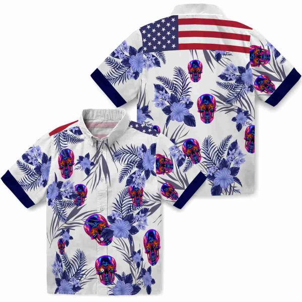 Neon Patriotic Hibiscus Design Hawaiian Shirt Latest Model