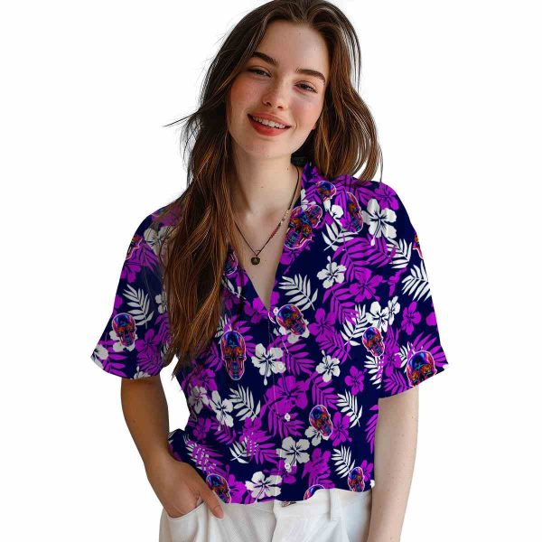 Neon Tropical Floral Hawaiian Shirt Trendy