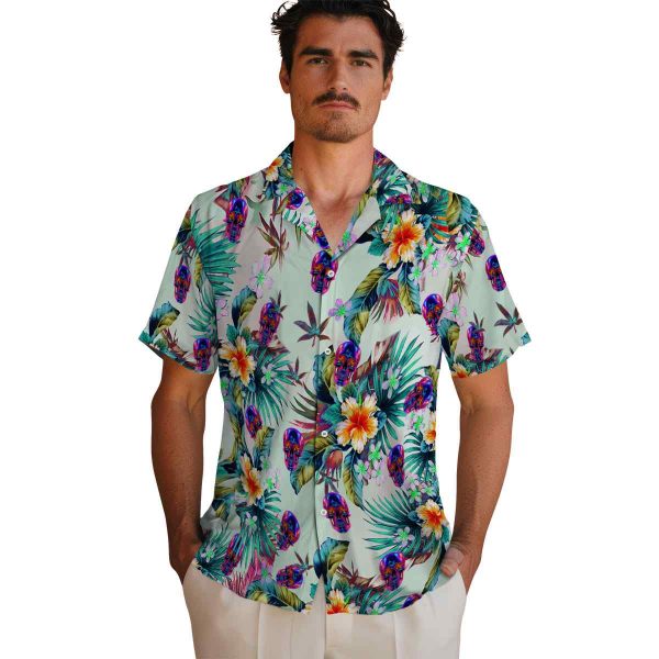 Neon Tropical Foliage Hawaiian Shirt High quality