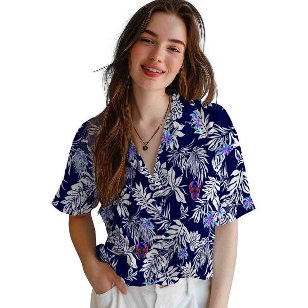 Neon Tropical Leaf Hawaiian Shirt Trendy