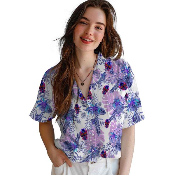 Neon Tropical Leaves Hawaiian Shirt Trendy