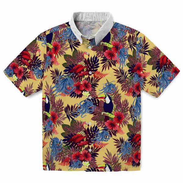 Octopus Floral Toucan Hawaiian Shirt Best selling