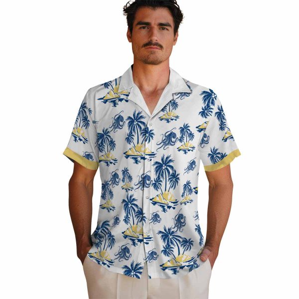 Octopus Palm Island Print Hawaiian Shirt High quality