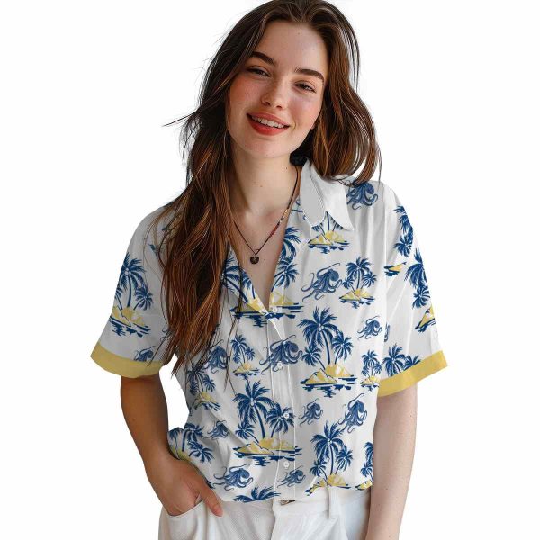 Octopus Palm Island Print Hawaiian Shirt Trendy