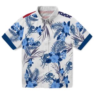 Octopus Patriotic Hibiscus Design Hawaiian Shirt Best selling